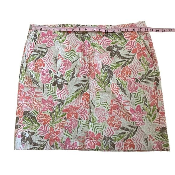 J. Jill ~ Women’s Floral live in chino skirt ~ zipper and button closure ~ sz 14 - Picture 7 of 10